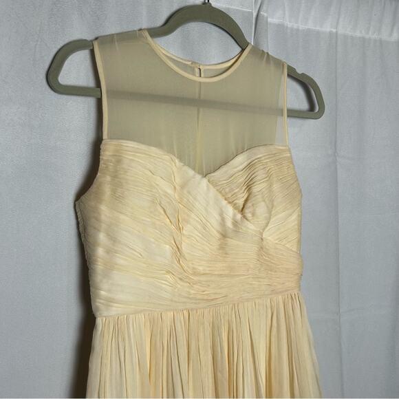 J.Crew Clara 100% Silk Vanilla Chiffon Bridesmaid Dress Size 0 - Picture 3 of 8